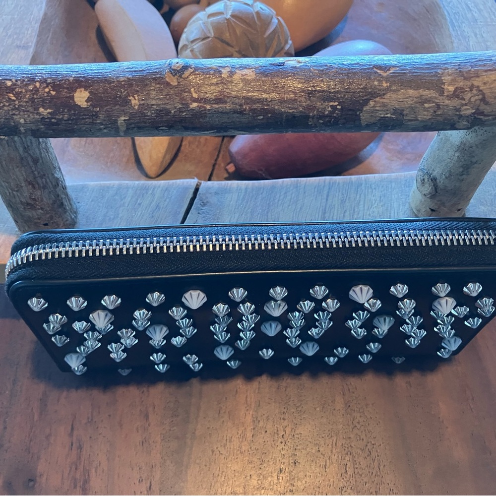 Christian Louboutin Black Studded Wallet AUTHENTIC - Picture 3 of 11